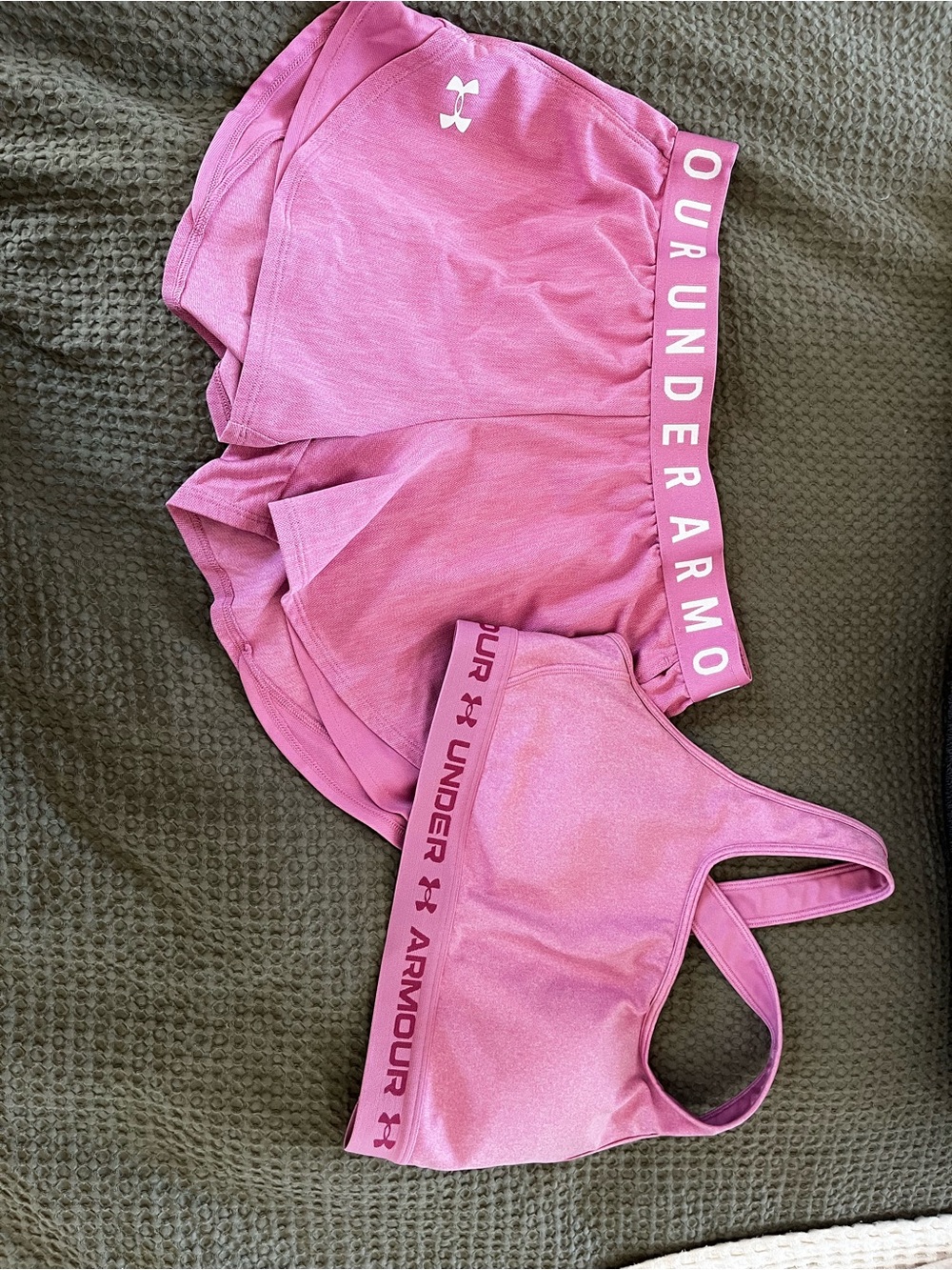 Under Armour Pink Athletic Set - Sports Bra & Short Set